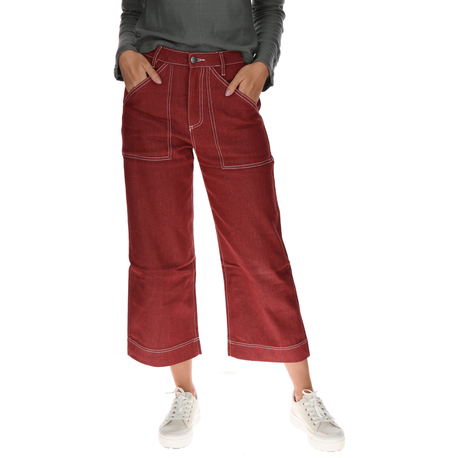 Pantalón Mujer Crop Palazzo