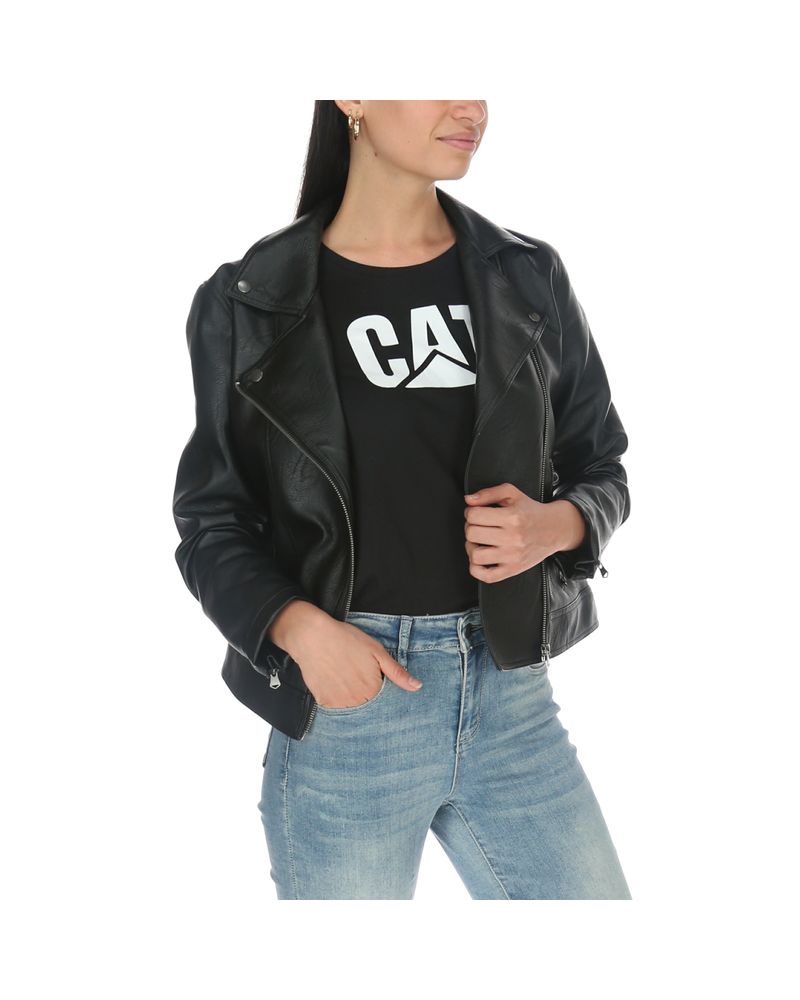 Chaqueta Mujer Faux Leather Moto Jacket - Tienda Oficial CAT Chile - Cat