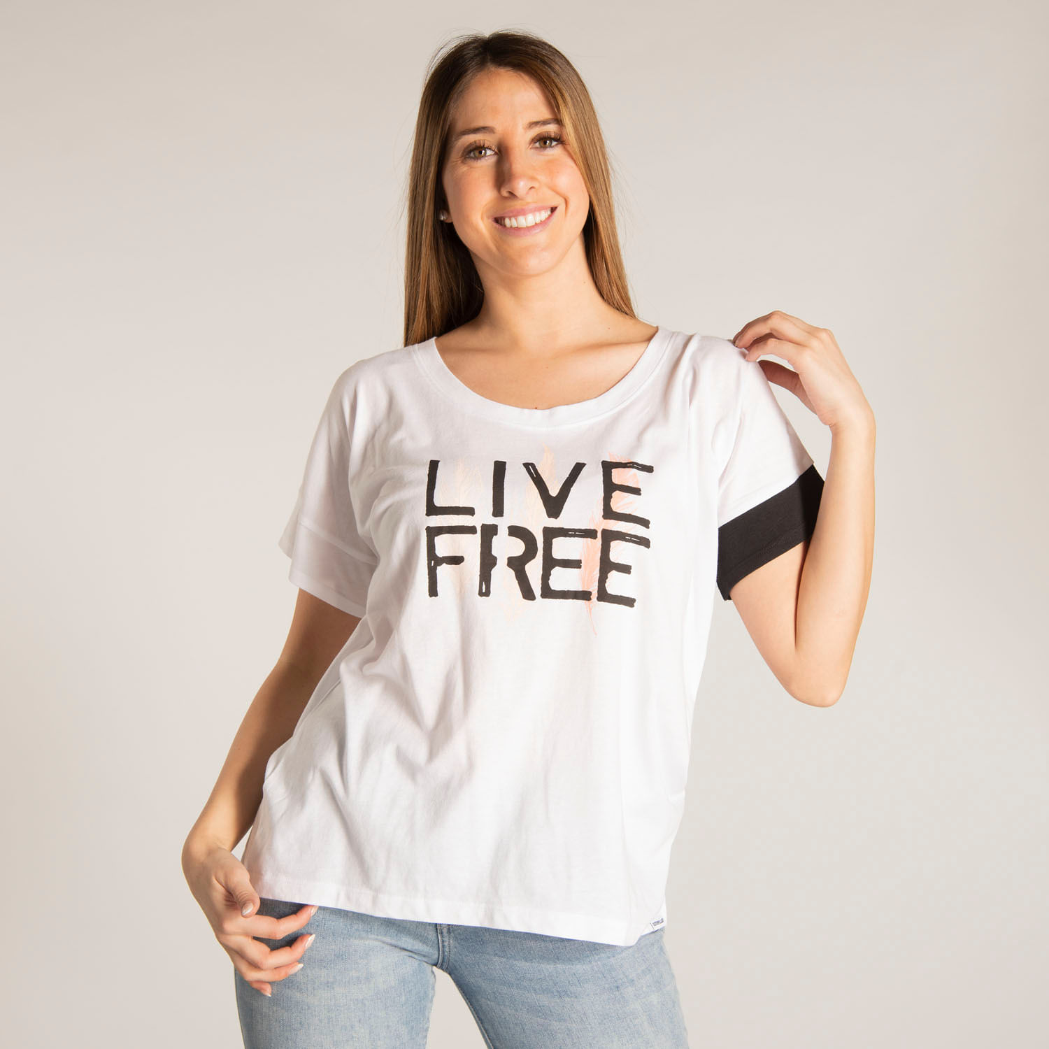 Polera Manga Corta Mujer Live Free Tee