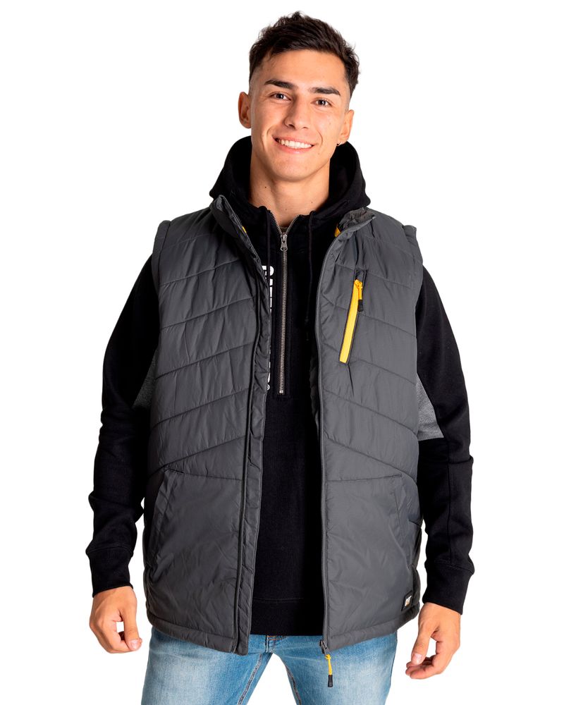 Chaqueta Sin Mangas Casual Hombre Mediumweight Insulated Triangle Quilted  Vest Negro Cat-Cat Chile - Rockford Chile