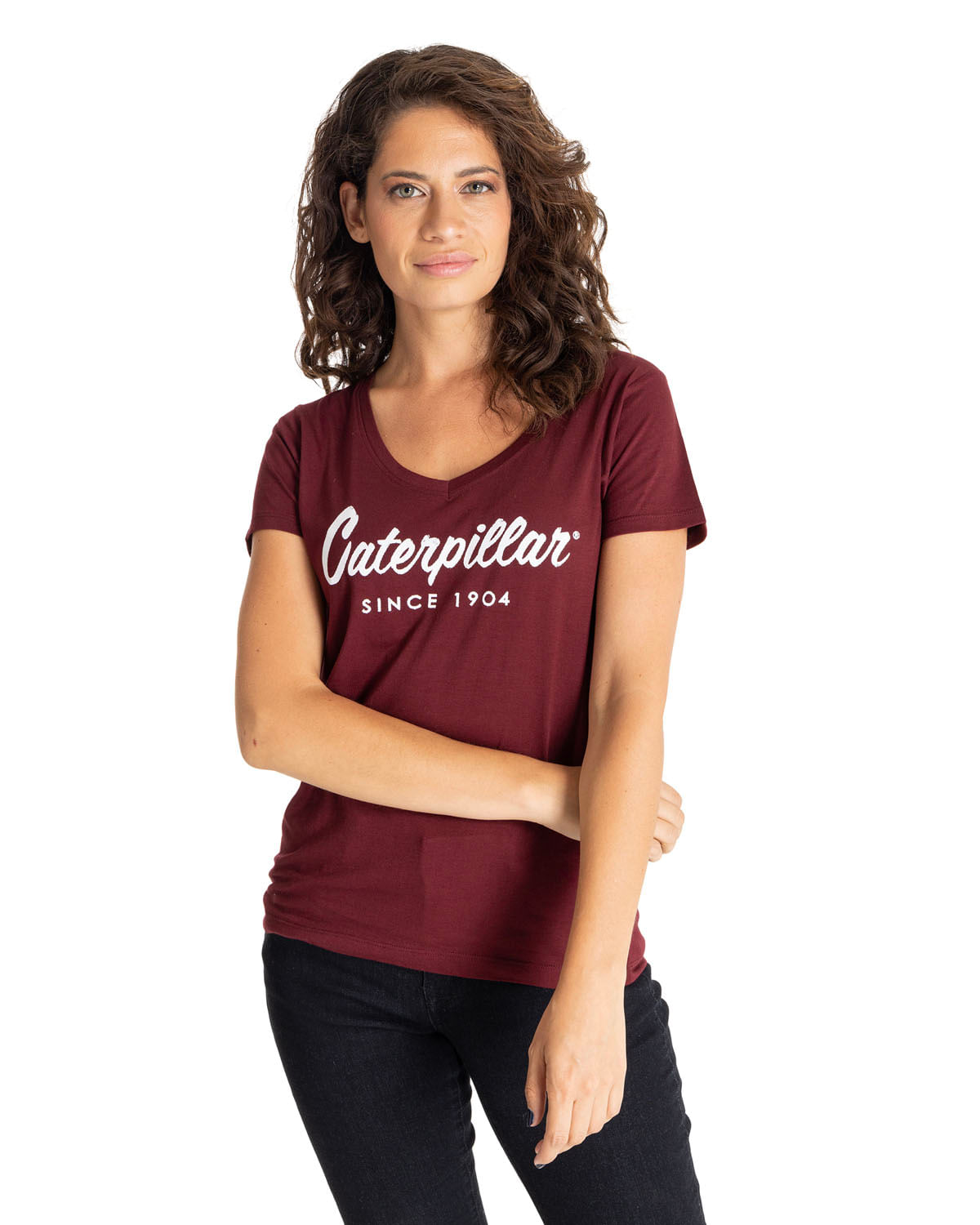 Polera MC Mujer LOGO SCRIP V-NECK TEE