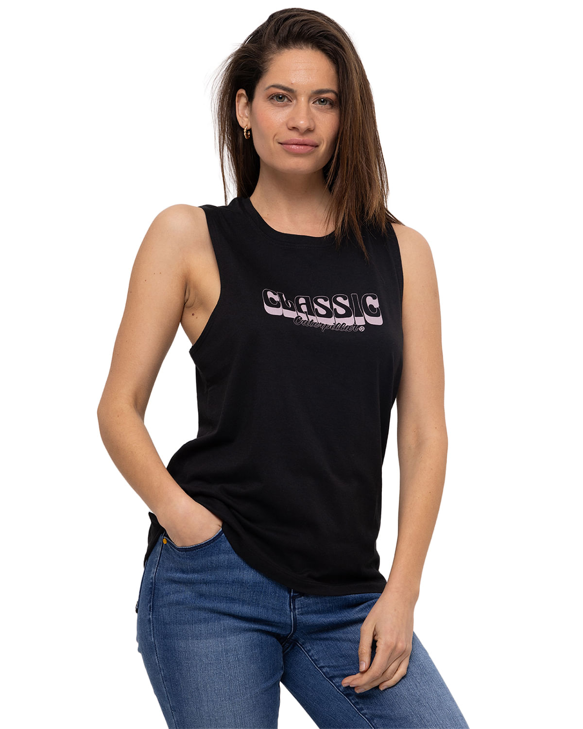 Polera Manga Corta Casual Mujer W GRAPHIC TANK NEGRO CAT