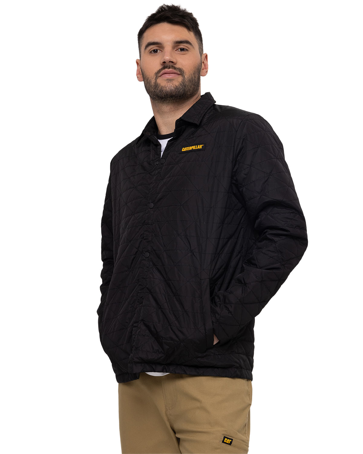 Chaqueta Casual Hombre Lightweight Insulated Triangle Quilted Shirt Jacket  Negro Cat-Cat Chile - Rockford Chile