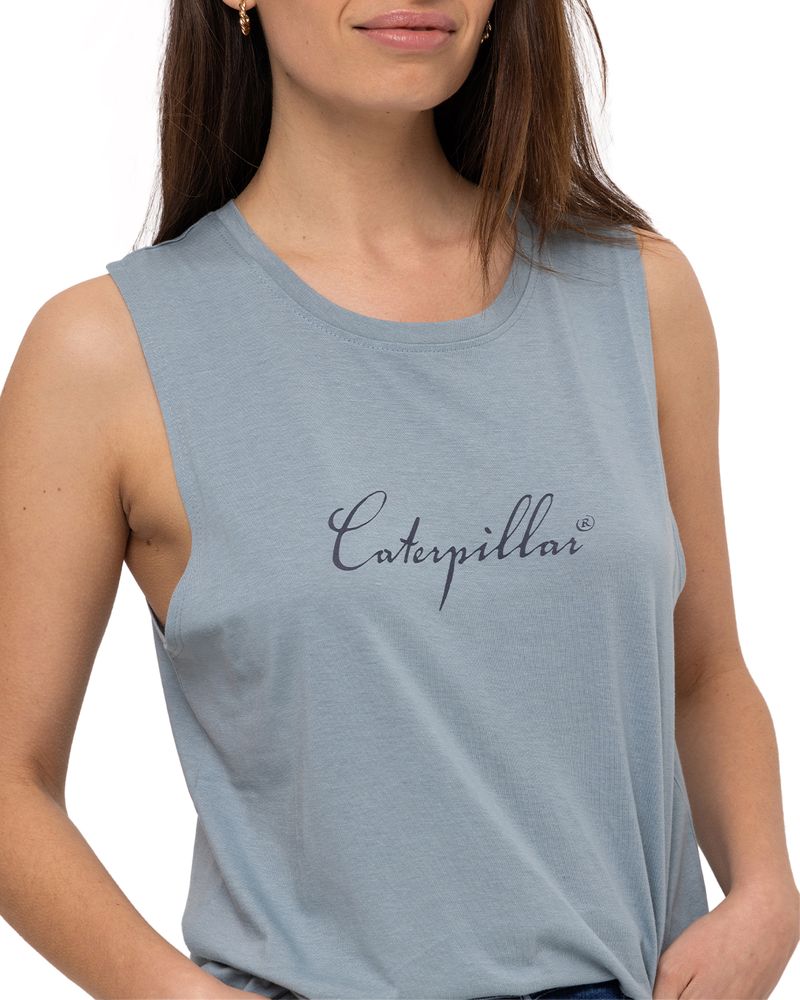 Polera-Manga-Corta-Casual-Mujer-WEEKENDER-GRAPHIC-RELAXED-TANK-AZUL-CAT