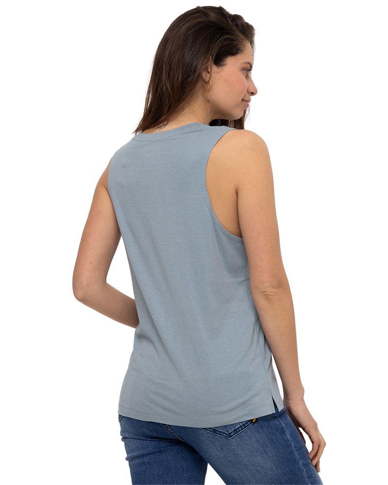 Polera-Manga-Corta-Casual-Mujer-WEEKENDER-GRAPHIC-RELAXED-TANK-AZUL-CAT