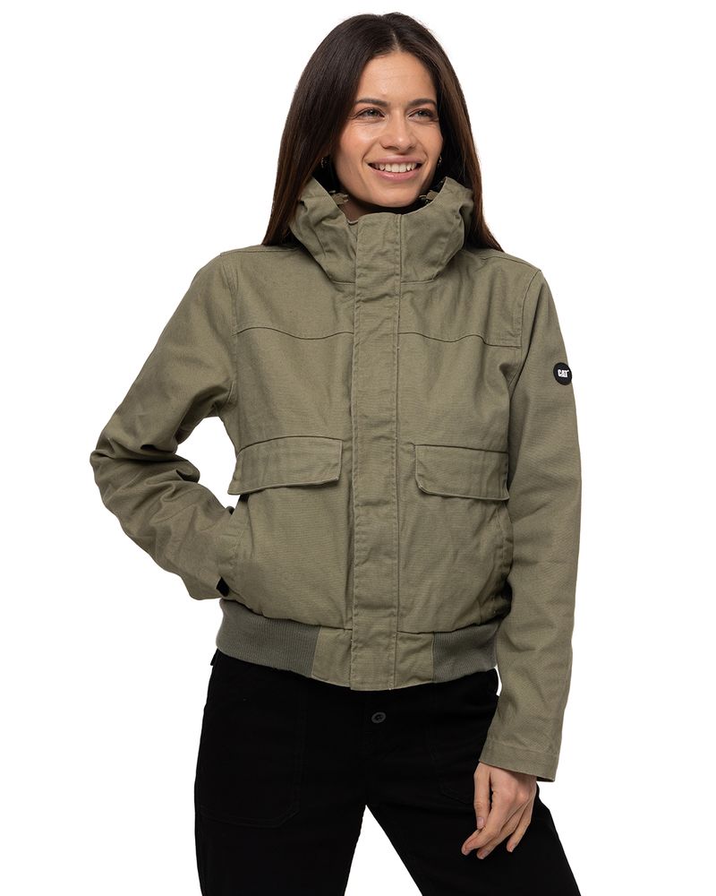 Chaqueta-Casual-Mujer-UNINSULATED-HOODED-WORK-JACKET-VERDE-CAT
