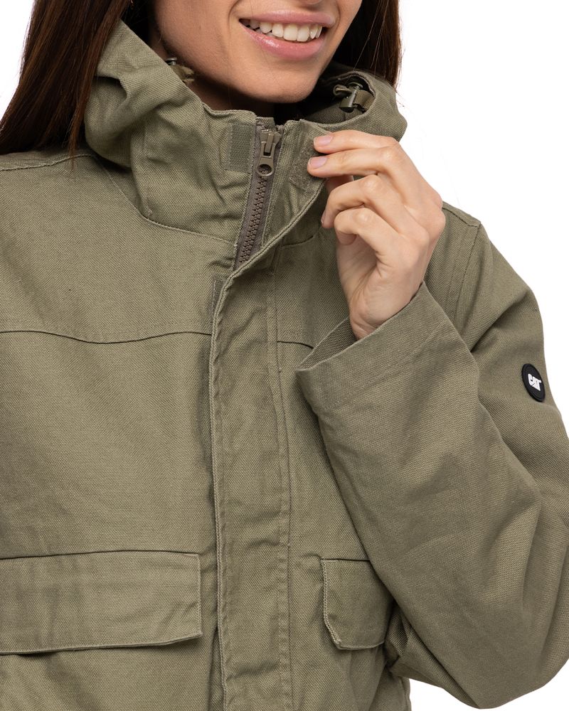 Chaqueta-Casual-Mujer-UNINSULATED-HOODED-WORK-JACKET-VERDE-CAT