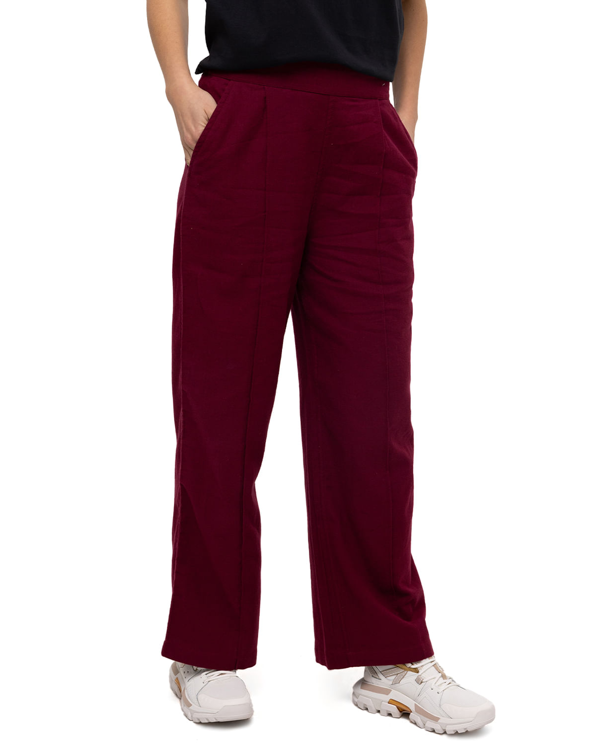 Pantalon Casual Mujer WEEKENDER RELAXED WIDE LEG BOTTOM ROJO CAT