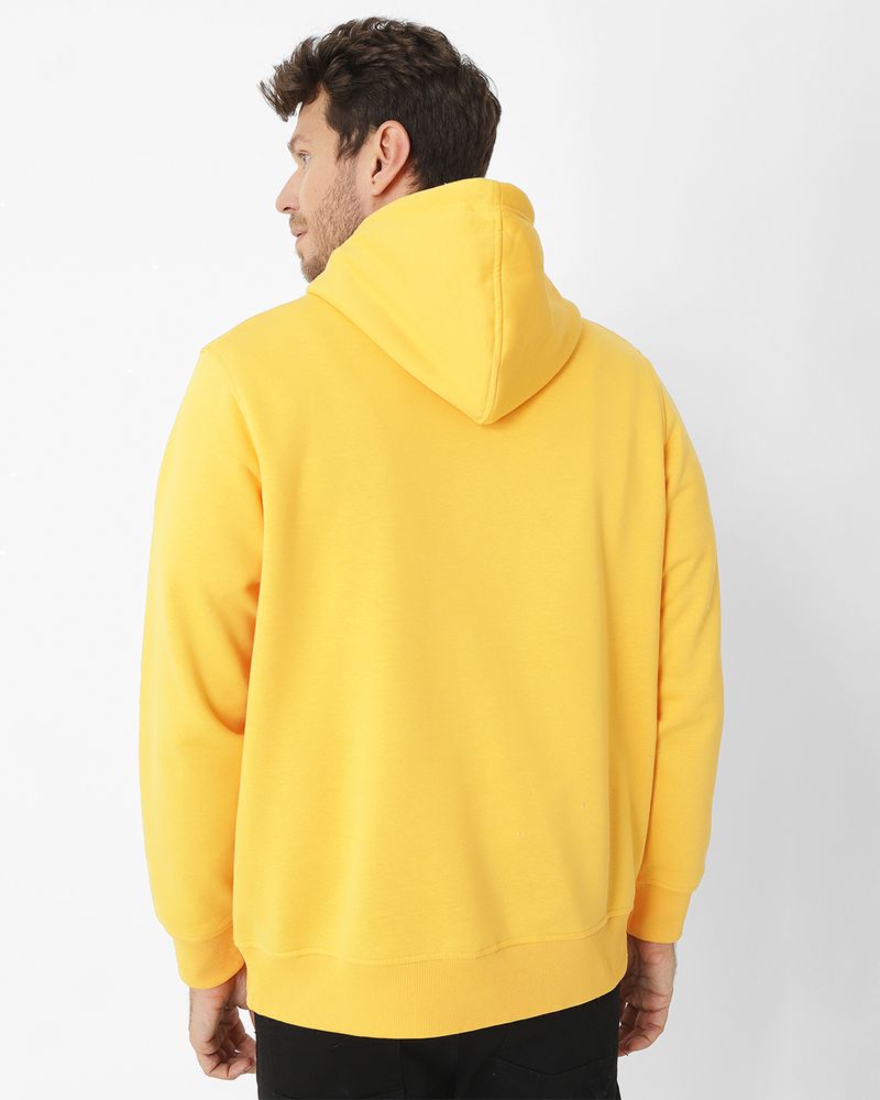 Poleron-Casual-Unisex-FLEECE-CAT-LOGO-PULLOVER-HOODIE-AMARILLO-CAT