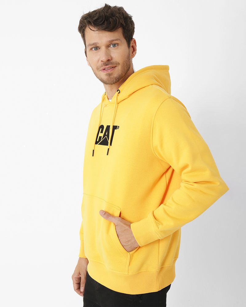 Poleron-Casual-Unisex-FLEECE-CAT-LOGO-PULLOVER-HOODIE-AMARILLO-CAT