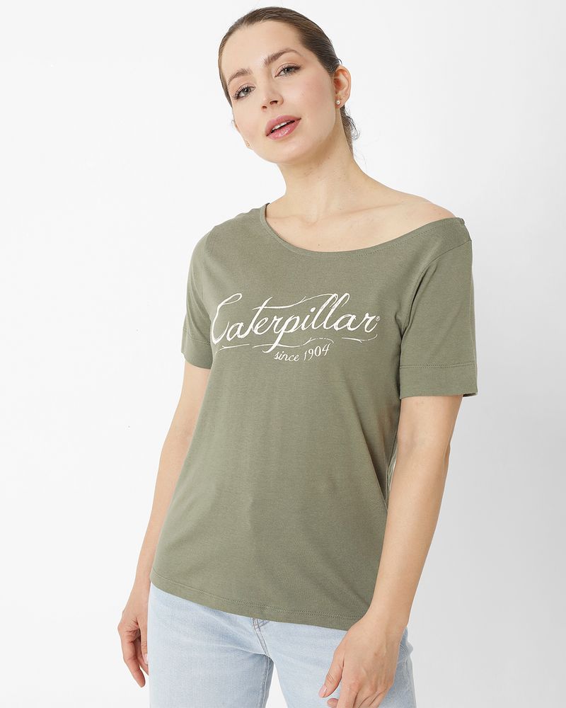 Polera-Manga-Corta-Casual-Mujer-W-OFF-THE-SHOULDER-TEE-VERDE-CAT