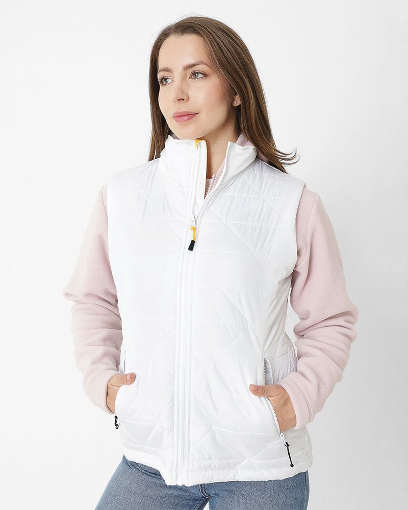 Chaqueta Sin Mangas Casual Mujer W Mediumweight Insulated Triangle Quilted  Vest Blanco Cat