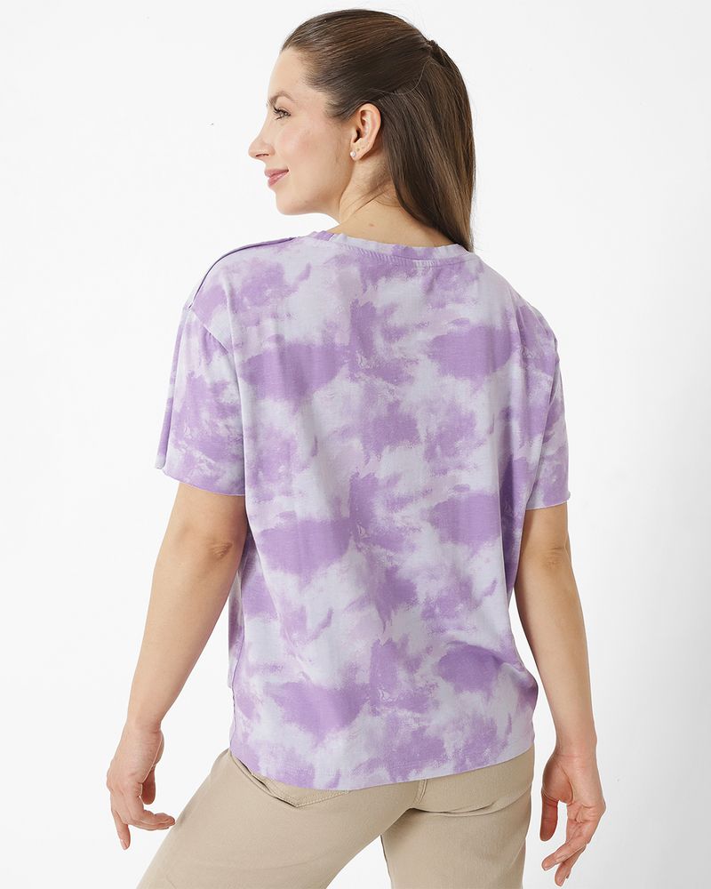 Polera-Manga-Corta-Casual-Mujer-W-EZ-TIE-DYE-TEE-MORADO-CAT