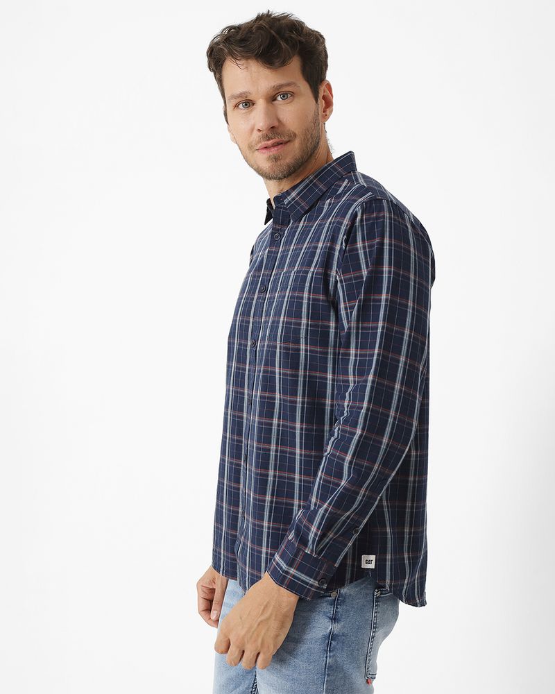 Camisa-Manga-Larga-Casual-Hombre-FOUNDATION-LS-SHIRT-AZUL-CAT