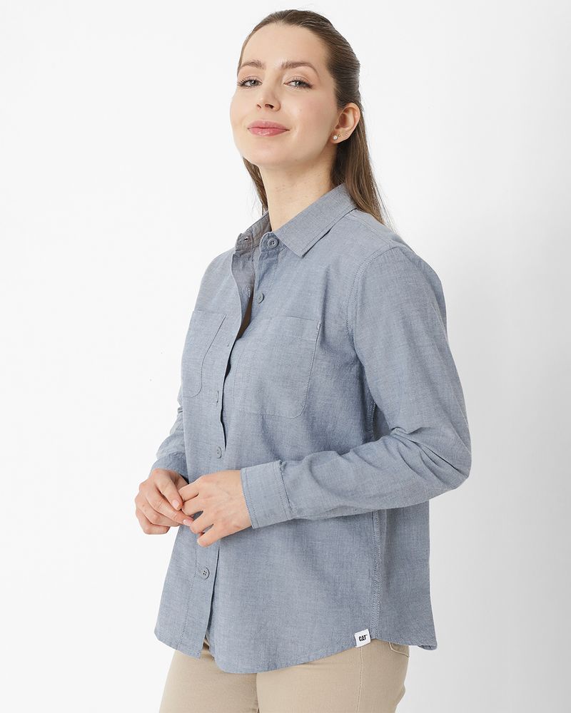 Blusa-Manga-Larga-Casual-Mujer-CHAMBRAY-RELAXED-L-S-SHIRT-0-CAT