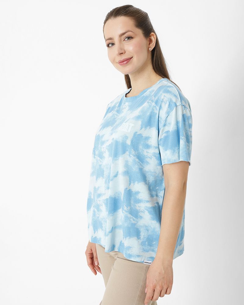 Polera-Manga-Corta-Casual-Mujer-W-EZ-TIE-DYE-TEE-AZUL-CAT