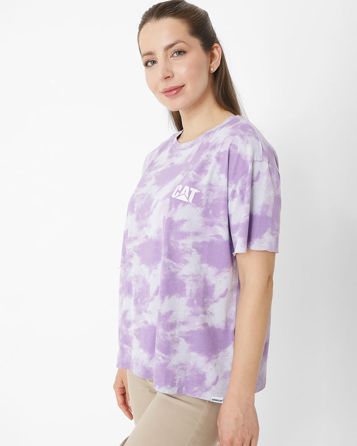 Polera Manga Corta Casual Mujer W EZ TIE DYE TEE MORADO CAT