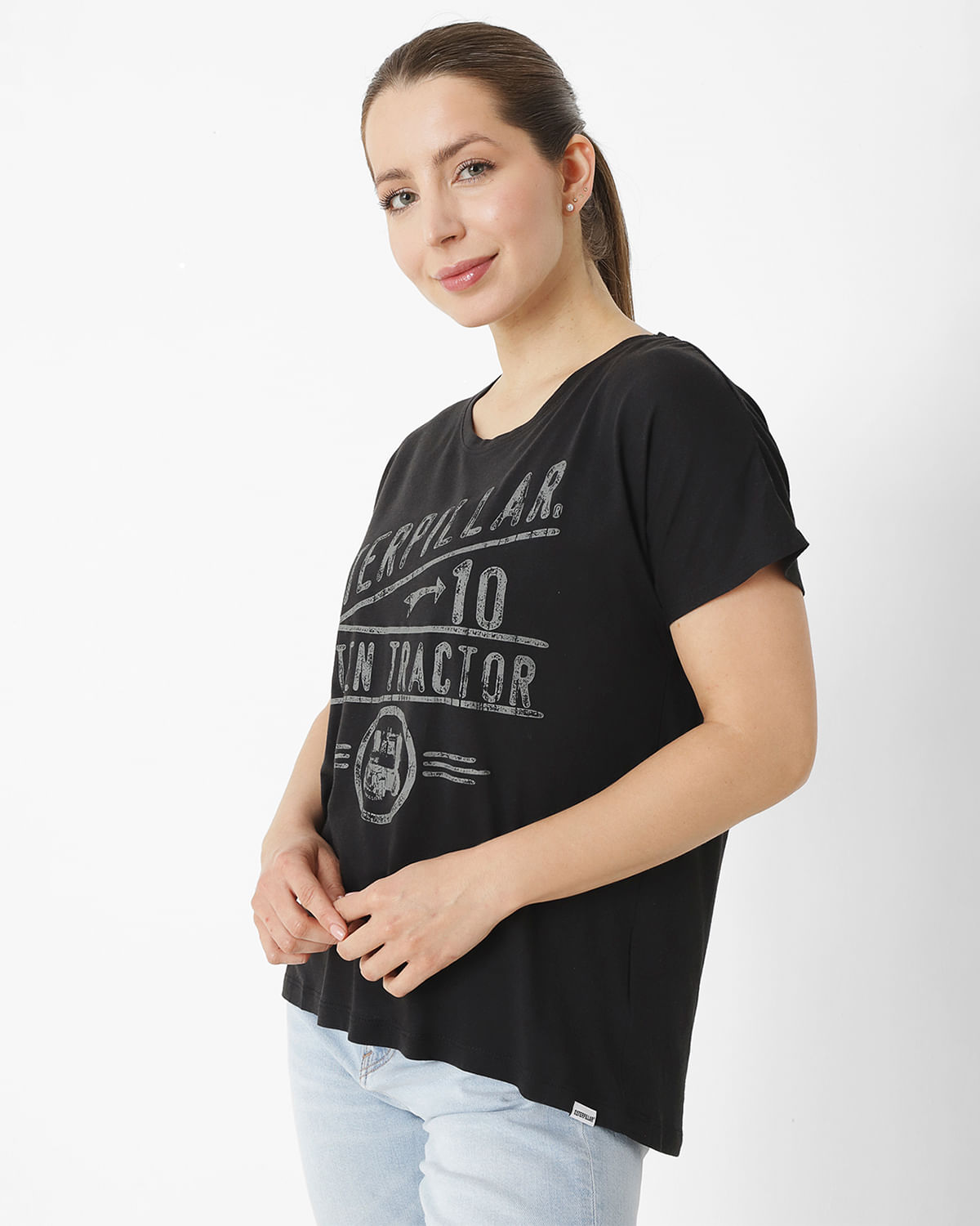 Polera Manga Corta Casual Mujer W SLOUCHY DOLMAN TEE NEGRO CAT