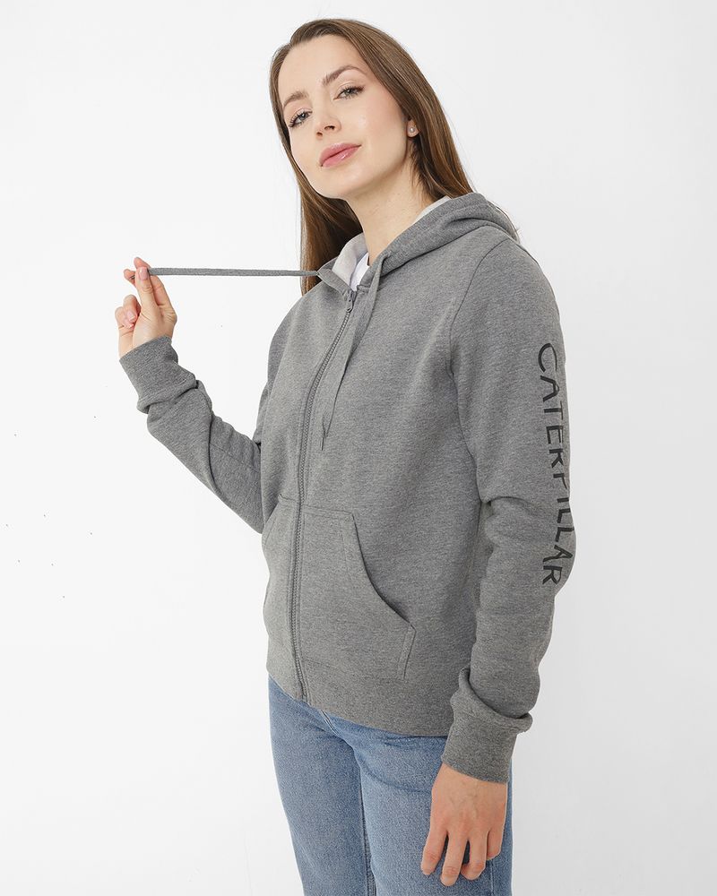 Poleron-Casual-Mujer-FLEECE-CATERPILLAR-FULL-ZIP-HOODIE-NEGRO-CAT