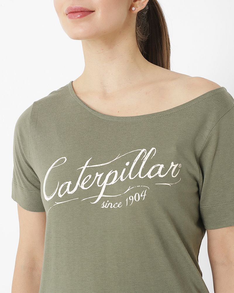 Polera-Manga-Corta-Casual-Mujer-W-OFF-THE-SHOULDER-TEE-VERDE-CAT