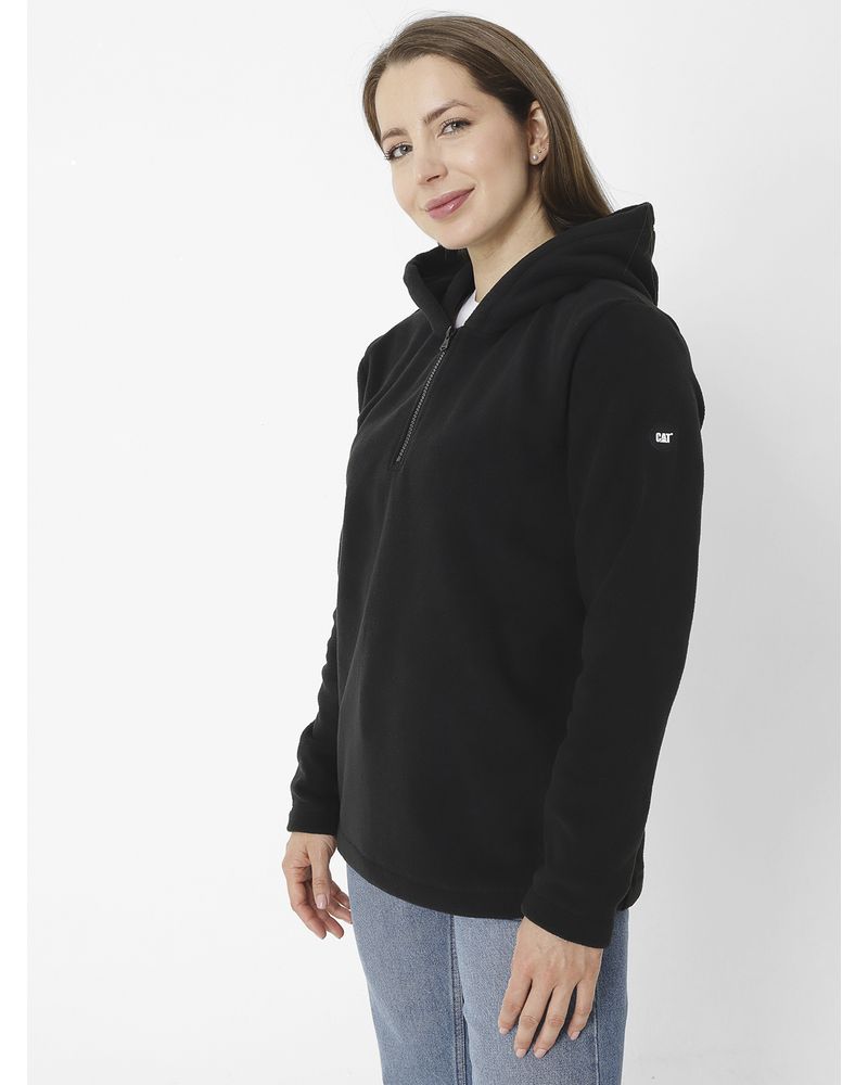 Polar-Casual-Mujer-W-QUARTER-ZIP-POLAR-FLEECE-NEGRO-CAT