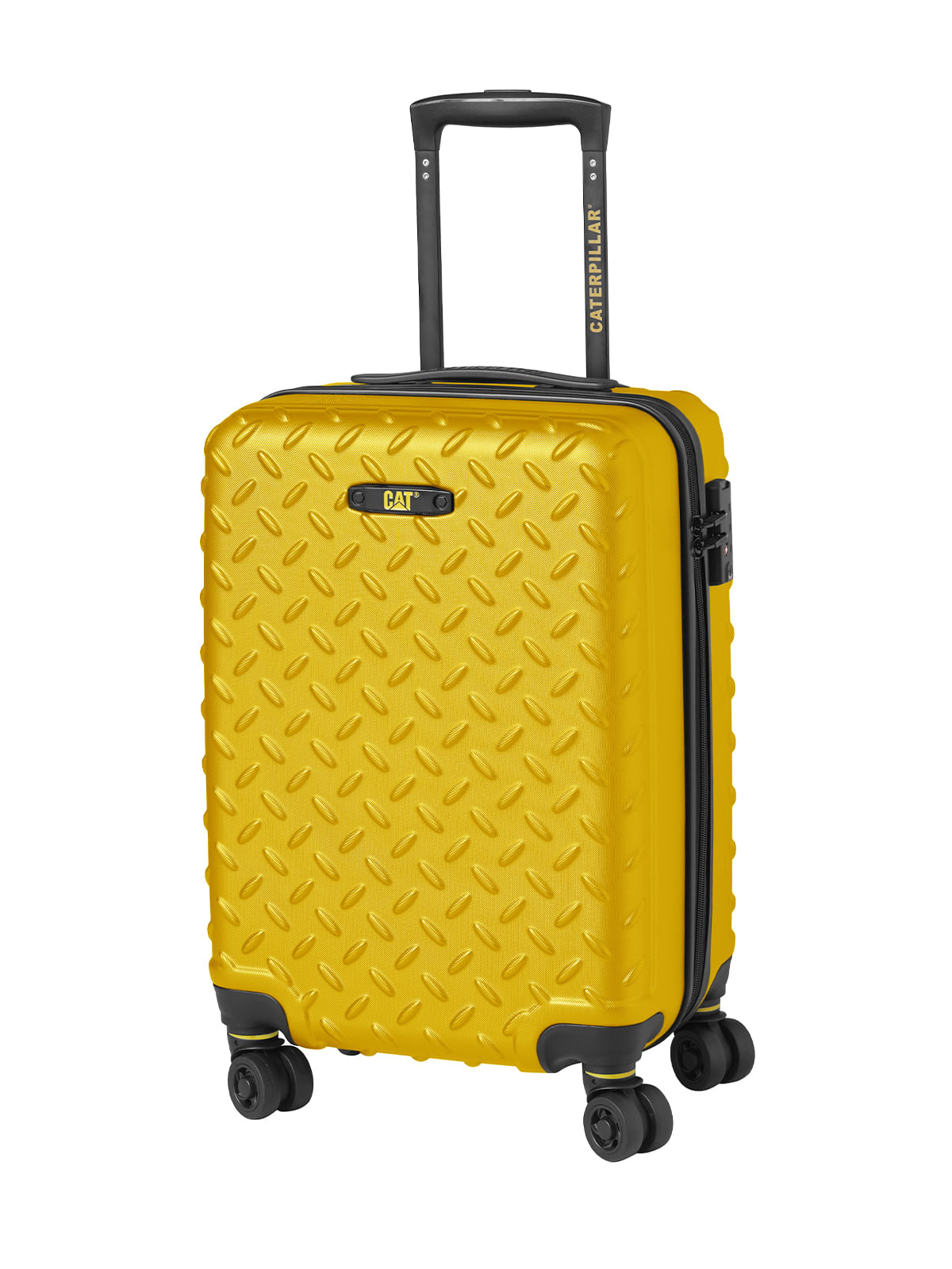 Maleta De Cabina 4 Ruedas Industrial Plate 20" Trolley Amarillo Cat