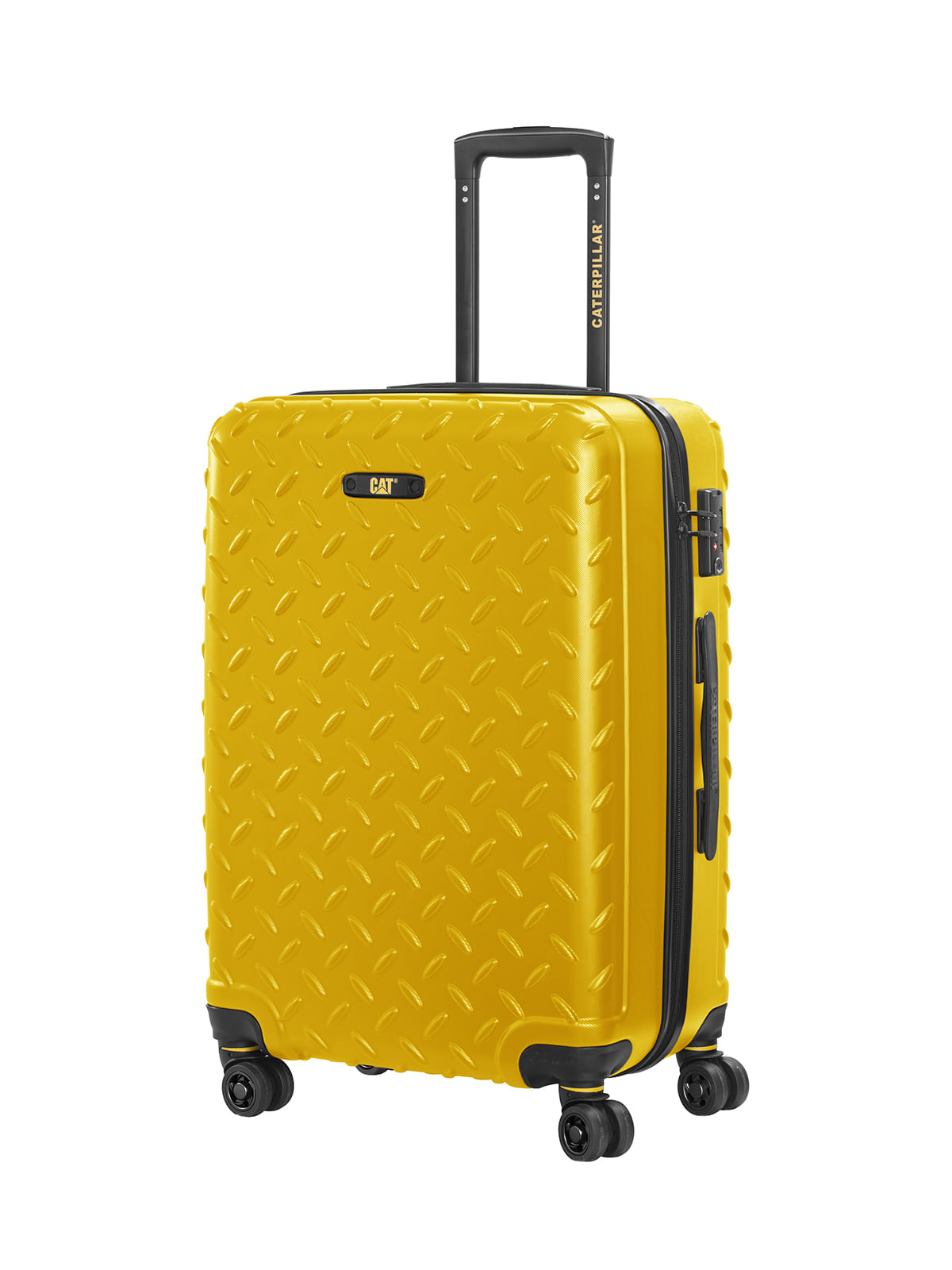 Maleta Mediana 4 Ruedas Industrial Plate 24" Trolley Amarillo Cat