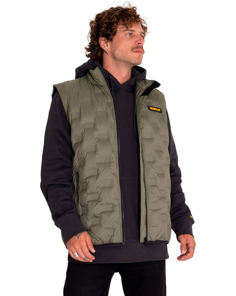 Chaqueta-Sin-Manga-Casual-Hombre-Foundation-Bonded-Insulated-Vest-Verde-Cat