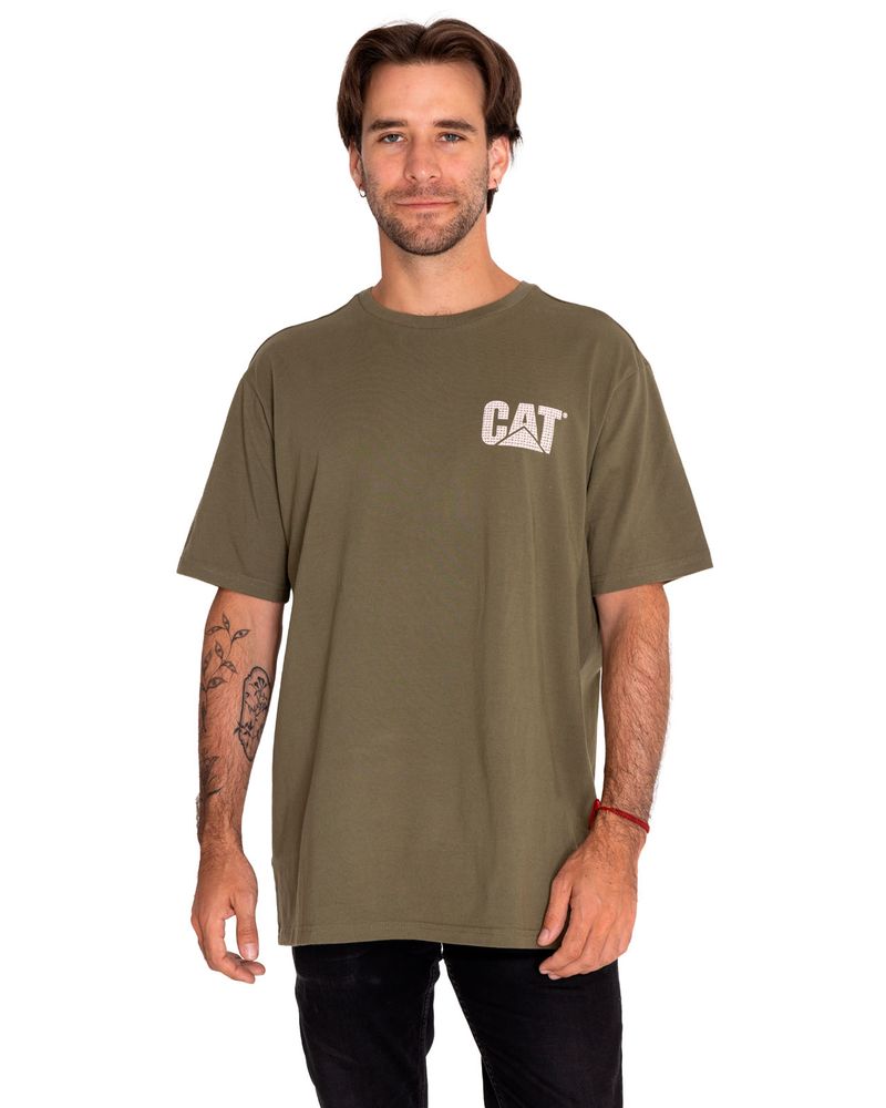 Polera-Manga-Corta-Casual-Unisex-Heritage-Uniform-Heavyweight-Embroidered-Tee-Verde-Cat