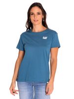 Polera-Manga-Corta-Casual-Mujer-Cat-Logo-Tee-Azul-Cat