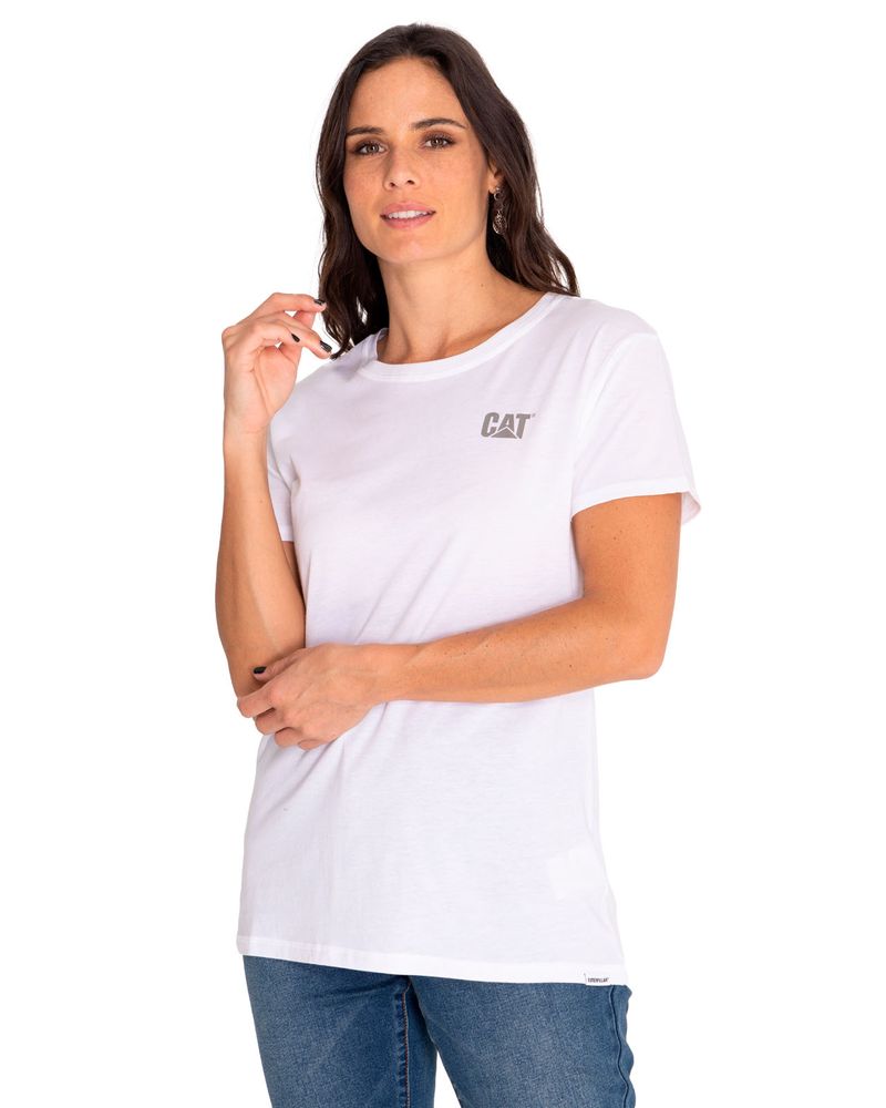 Polera-Manga-Corta-Casual-Mujer-Cat-Logo-Tee-Blanco-Cat