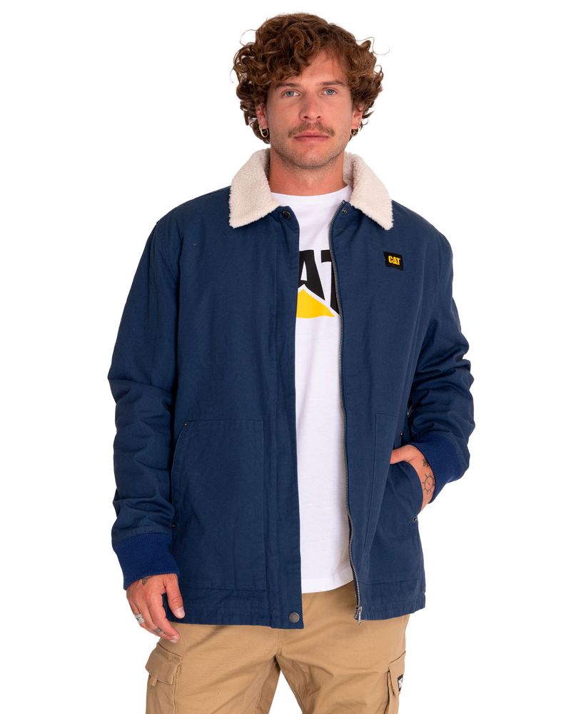 Chaqueta-Casual-Hombre-Sherpa-Lined-Chore-Jacket-Azul-Cat