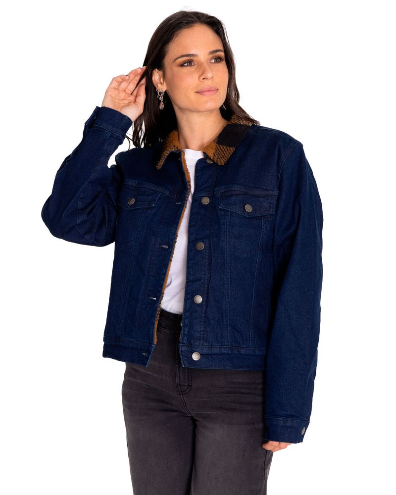 Chaqueta-Denim-Mujer-Denim-Plaid-Lined-Jacket-Azul-Cat