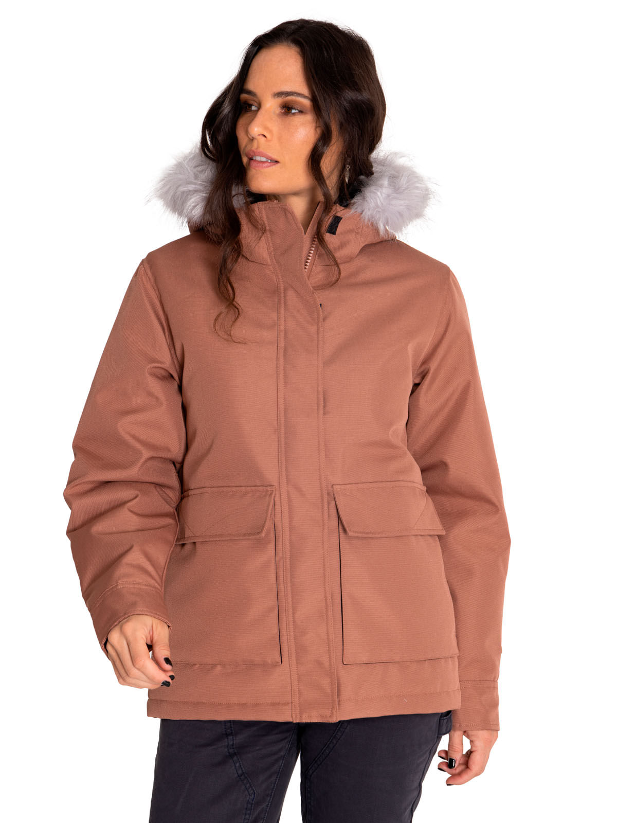 Chaqueta Casual Mujer Mediumweight Insulated Hooded Jacket Gris Cat