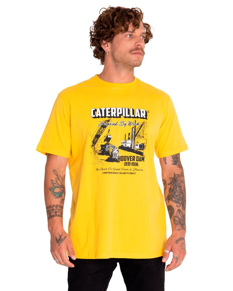 Polera-Manga-Corta-Casual-Hombre-Historic-Tradition-Graphic-Tee-6-Amarillo-Cat