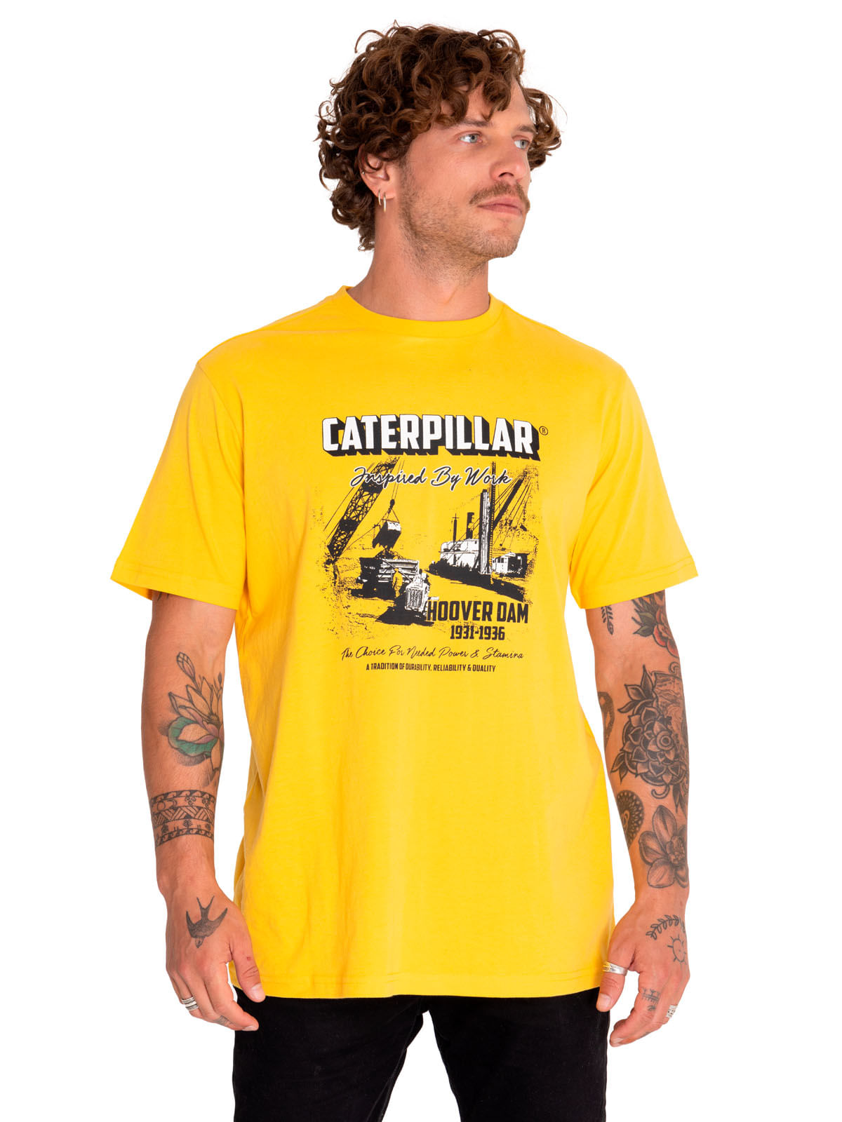 Polera Manga Corta Casual Hombre Historic Tradition Graphic Tee 6 Amarillo Cat