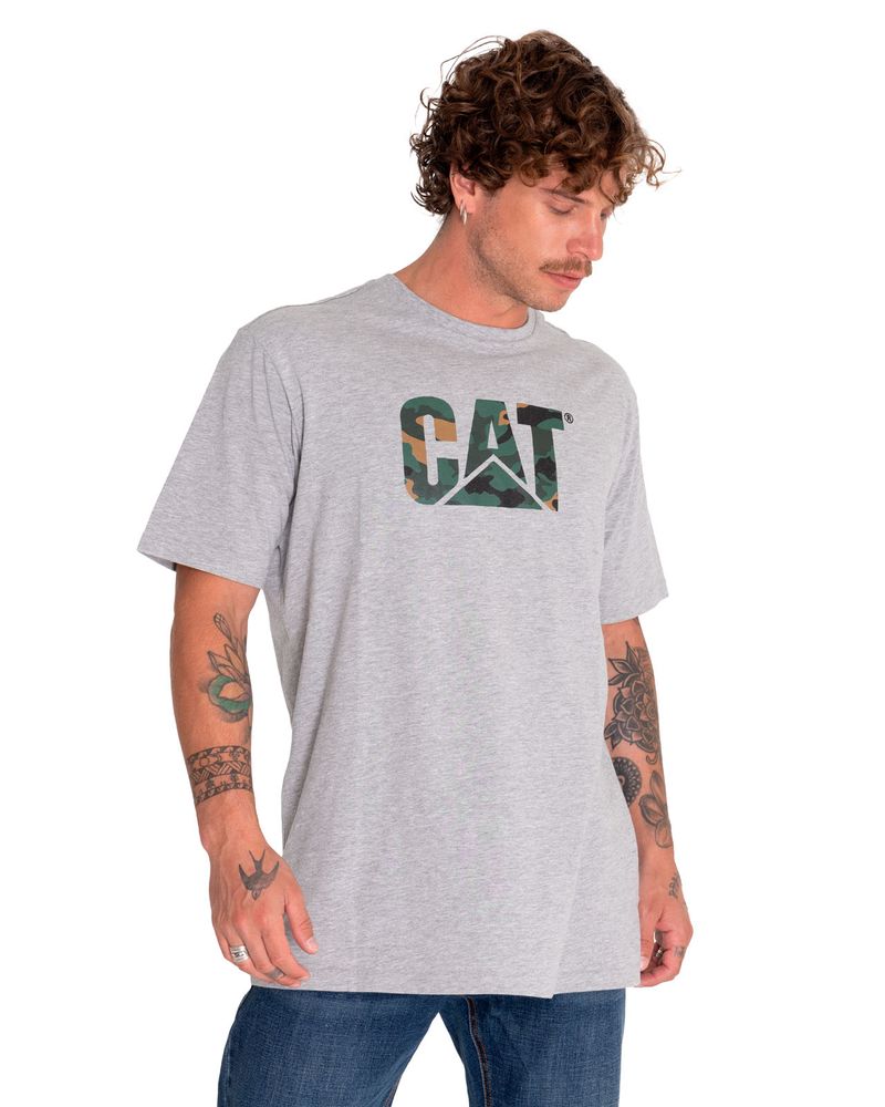 Polera-Manga-Corta-Casual-Unisex-Original-Fit-Logo-Tee-Gris-Cat