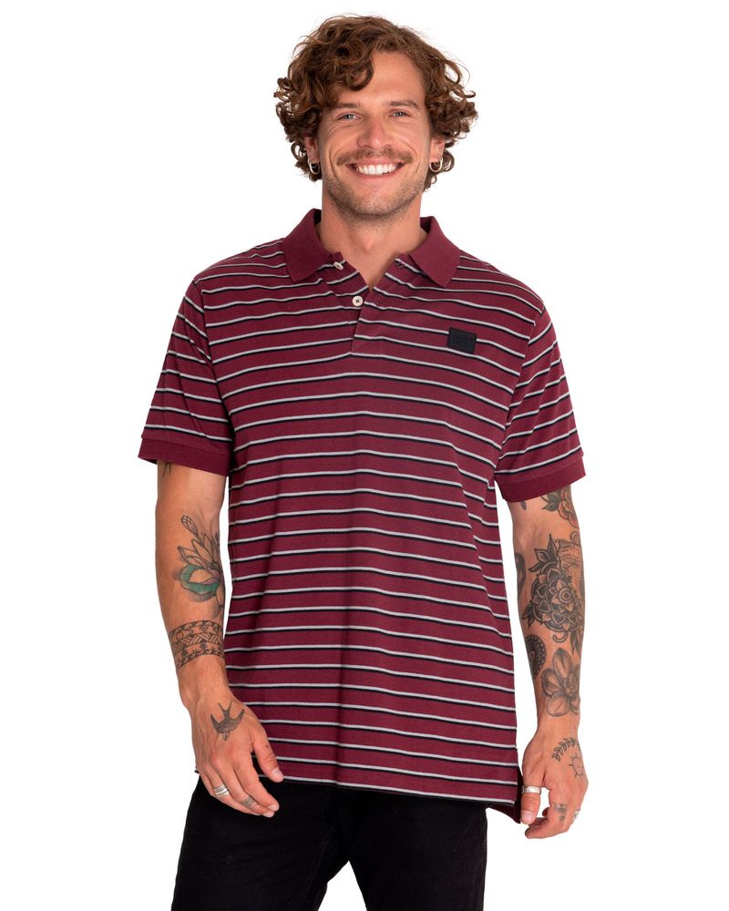 Polera Polo Casual Hombre Cat Logo Jersey Polo Rojo Cat Cat Chile