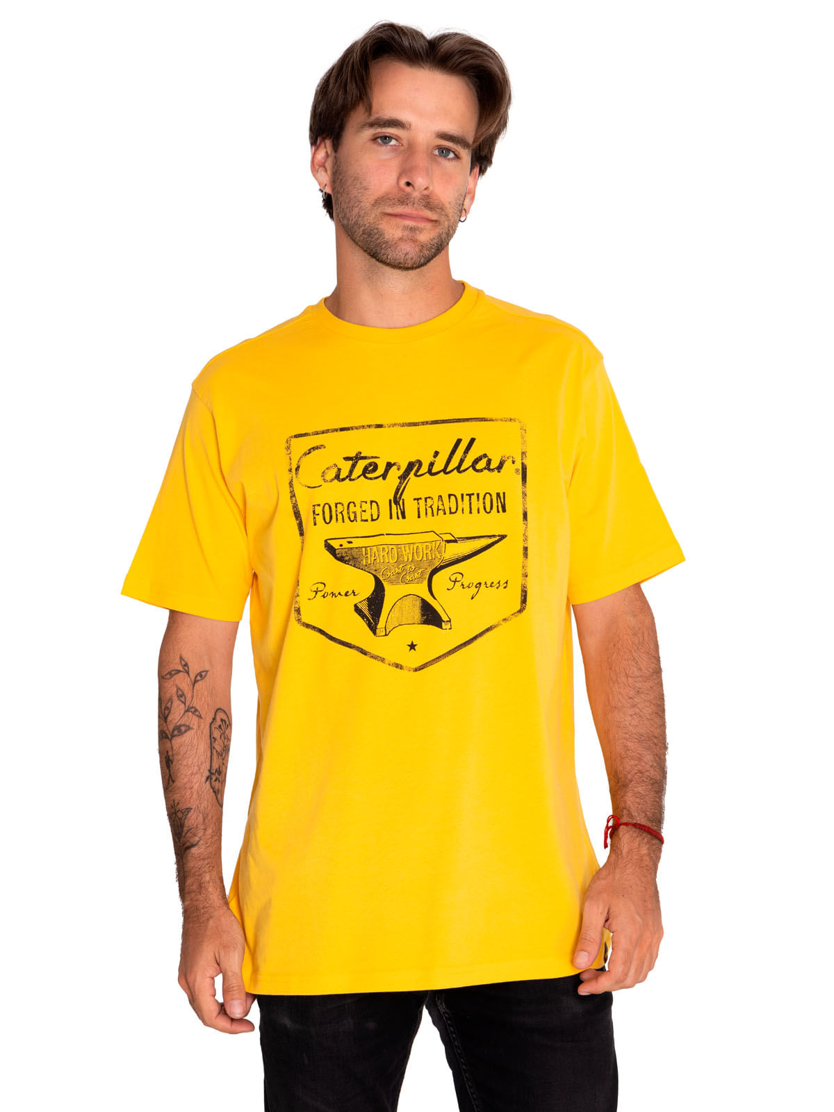 Polera Manga Corta Casual Hombre Historic Tradition Graphic Tee 9 Amarillo Cat