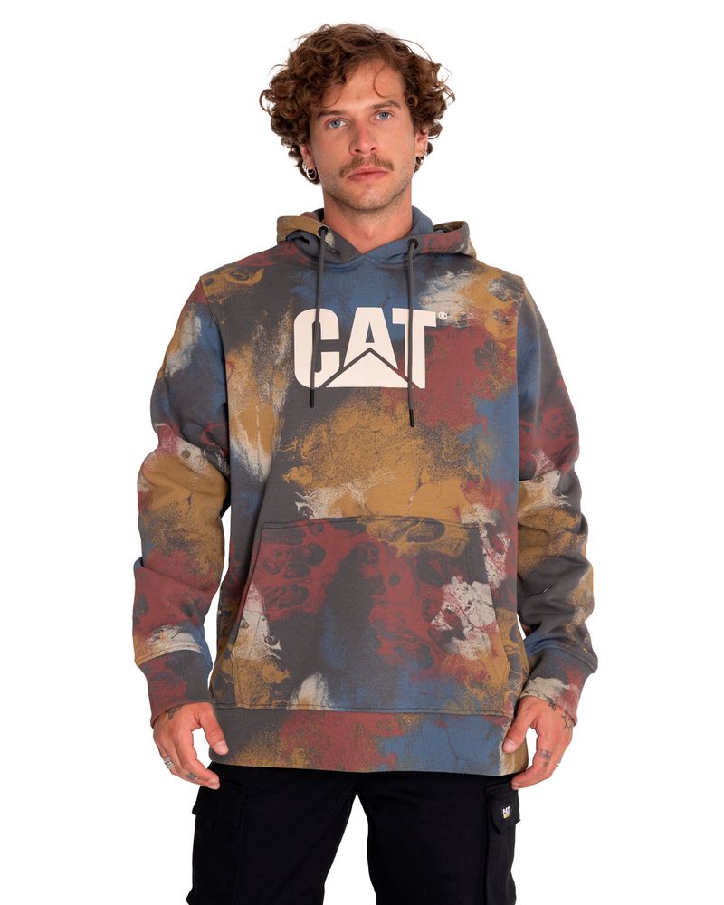 Poleron-Casual-Hombre-Fleece-Cat-Logo-Printed-Pullover-Hoodie-Multicolor-Cat