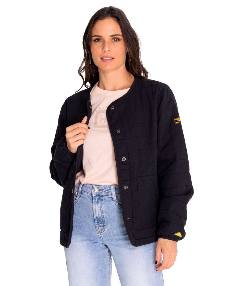 Chaqueta-Casual-Mujer-Heritage-Uniform-Lightweight-Quilted-Jacket-Negro-Cat