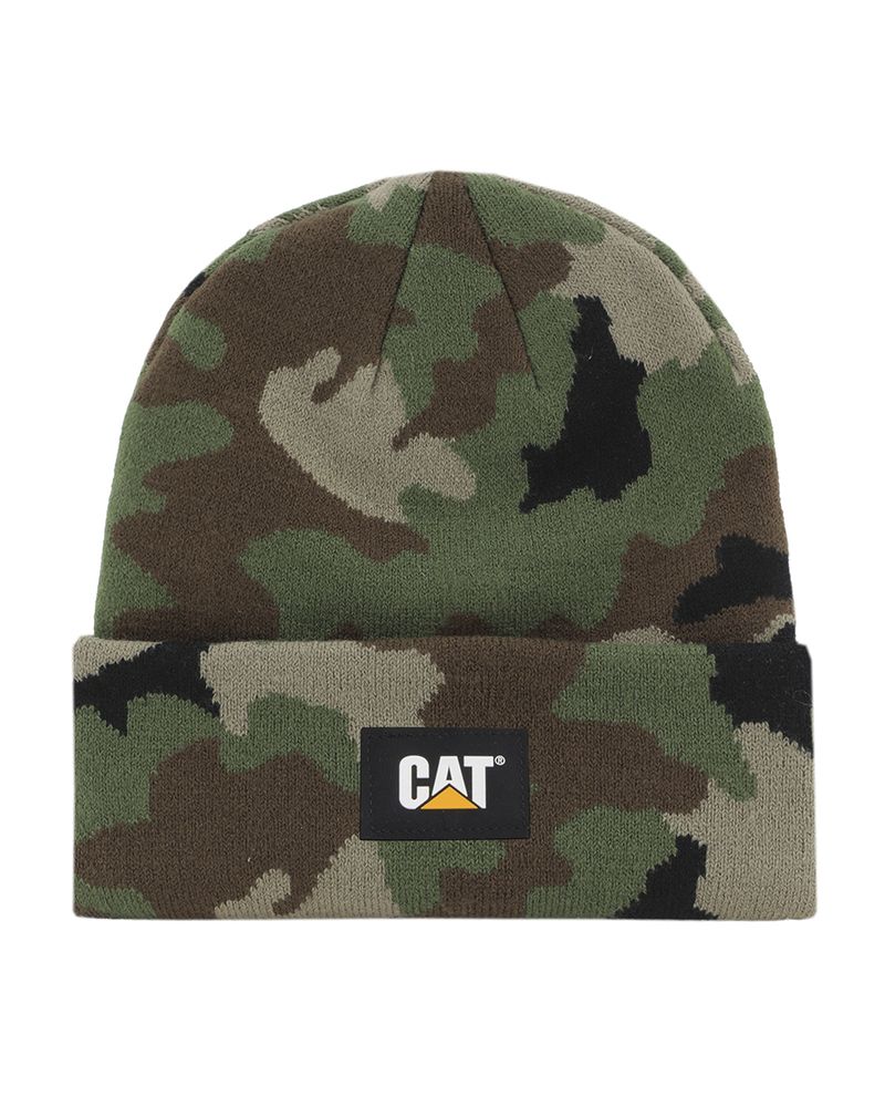 Gorro-Casual-Hombre-Cat-Label-Cuff-Beanie-Verde-Cat