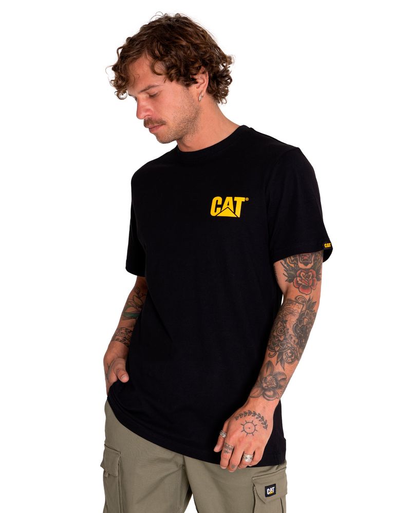 Polera-Manga-Corta-Casual-Hombre-Graphic-Tee-Negro-Cat