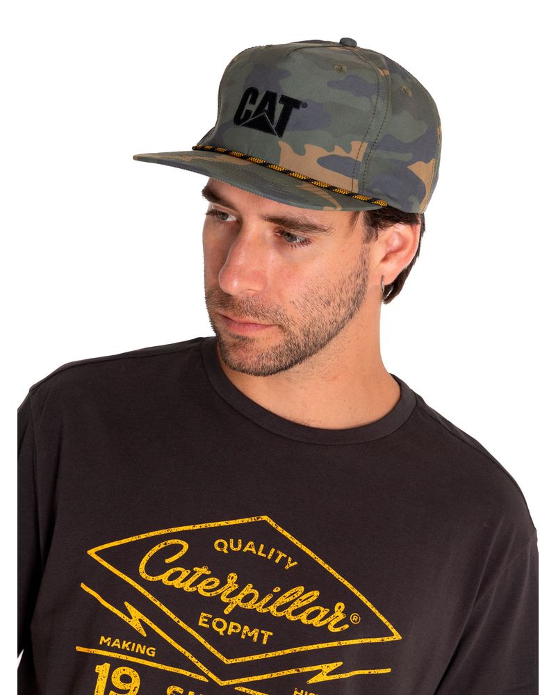 Jockey-Casual-Hombre-Cat-Logo-Aop-5-Panel-Hat-Verde-Cat