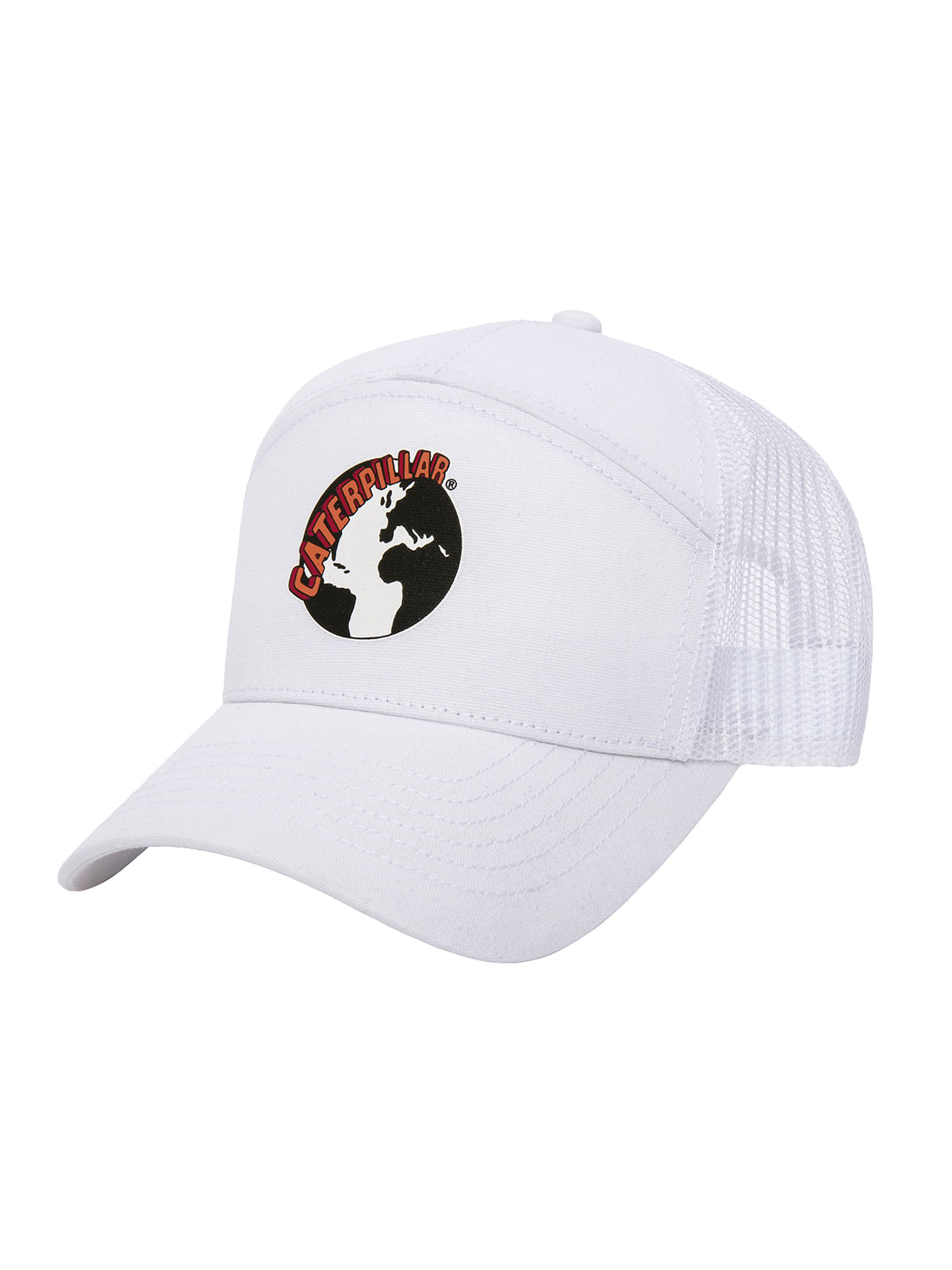 Jockey Casual Hombre Caterpillar Street Vibes 7-Panel Mesh Back Hat Blanco Cat