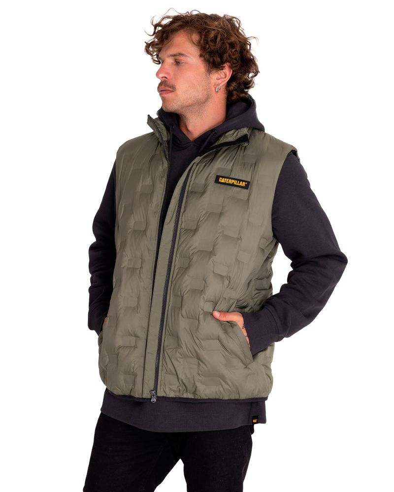 Chaqueta-Sin-Manga-Casual-Hombre-Foundation-Bonded-Insulated-Vest-Verde-Cat