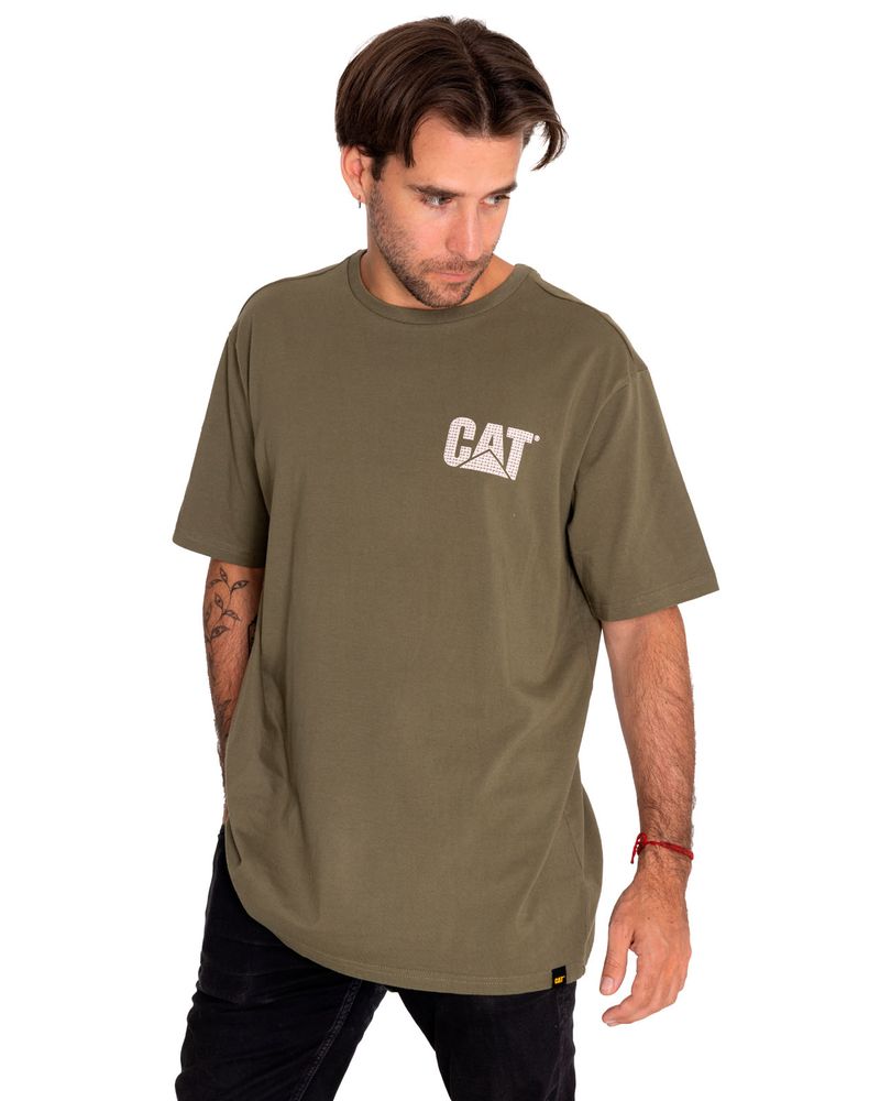 Polera-Manga-Corta-Casual-Unisex-Heritage-Uniform-Heavyweight-Embroidered-Tee-Verde-Cat