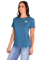 Polera-Manga-Corta-Casual-Mujer-Cat-Logo-Tee-Azul-Cat