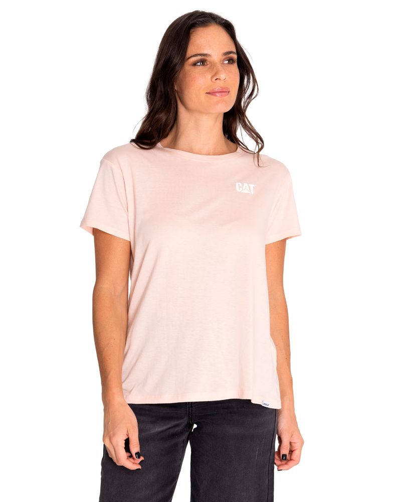 Polera-Manga-Corta-Casual-Mujer-Cat-Logo-Tee-Rosado-Cat