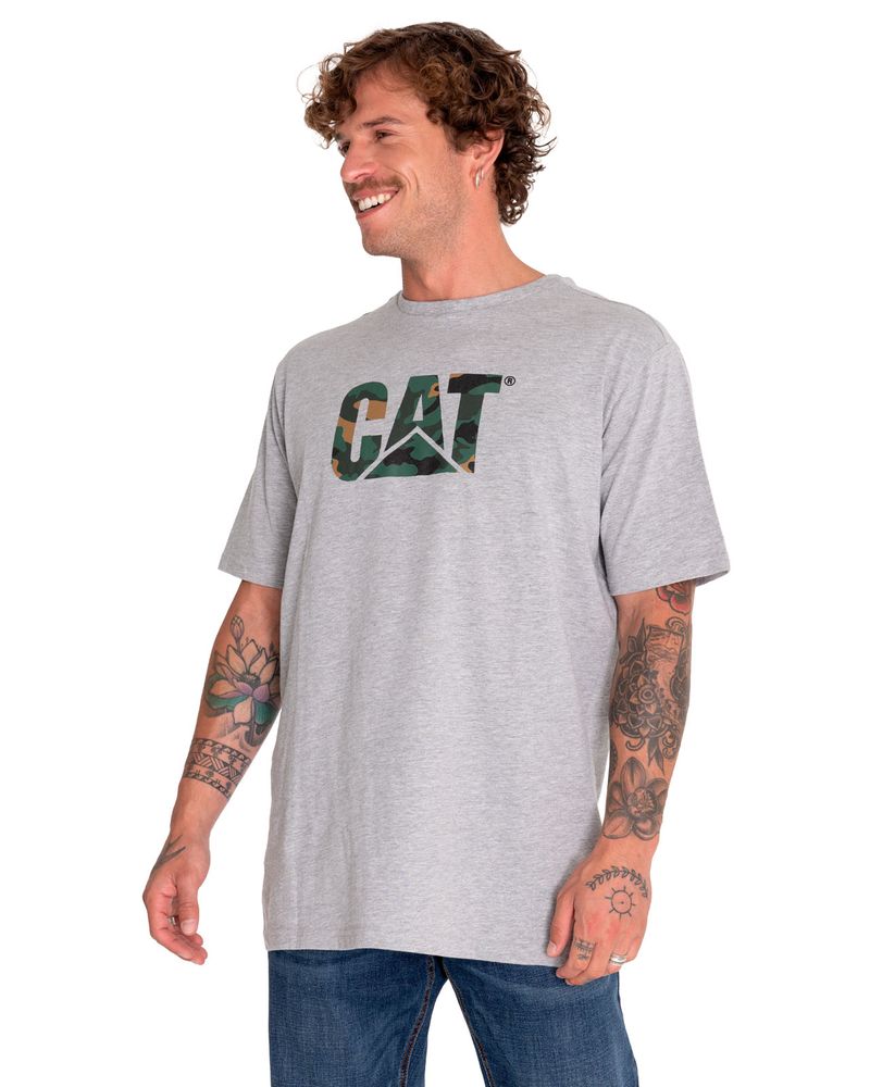 Polera-Manga-Corta-Casual-Unisex-Original-Fit-Logo-Tee-Gris-Cat